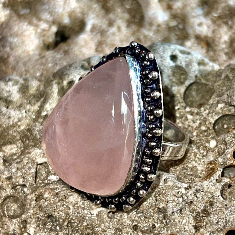 Rose Quartz “Stone of Pure Love” Ring Size 6
